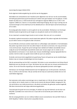 Jaarverslag Groningen Atletiek 2014. Na de algemene