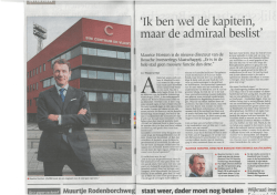 Interview Maurice Horsten Brabants Dagblad 15 april 2015