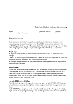 Invoering leges kinderopvang