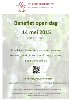 Benefiet open dag 14 mei 2015