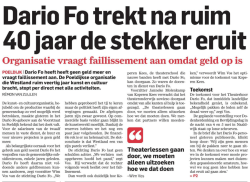 2015 03 27 Dario Fo trekt na ruim 40 jaar de stekker eruit