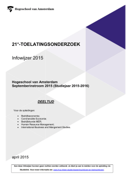 Infowijzer 21+ - Hogeschool van Amsterdam