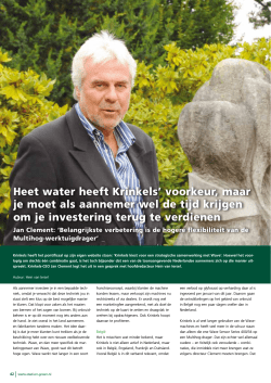 Heet water heeft Krinkels` voorkeur, maar je moet als aannemer wel