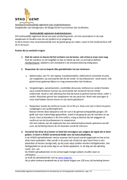 huishoudelijk reglement studentenkamers