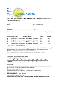 Vlaamse TENNISOPLEIDING - Tennisvereniging De Eikenhof