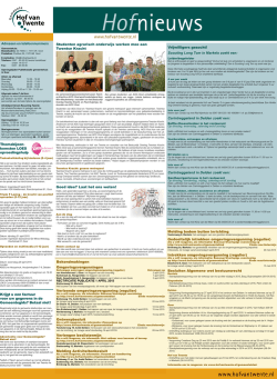 Hofnieuws 15 april 2015 - Gemeente Hof van Twente