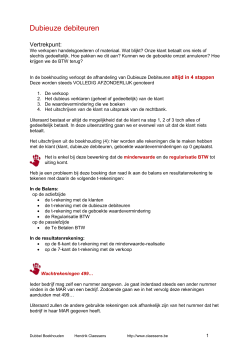 Dubieuze Debiteuren: boekhoudkundige verwerking