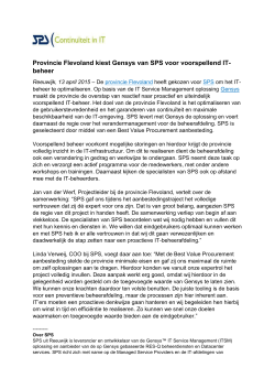 Provincie Flevoland kiest Gensys van SPS voor
