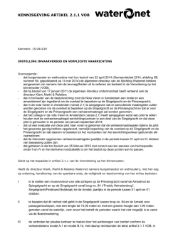 Instelling vaarverbod en verplichte vaarrichting