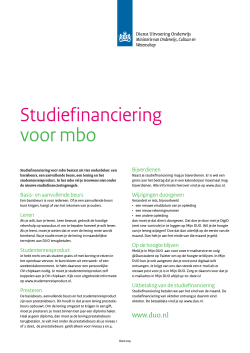 Studie financiering voor mbo