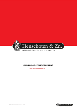 HANDLEIDING ELEKTRISCHE BOXSPRING