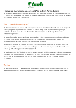 Heraanleg Antwerpsesteenweg N70a in Sint-Amandsberg