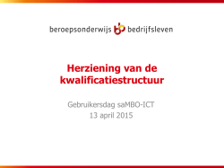 Herziening van de kwalificatiestructuur - saMBO-ICT