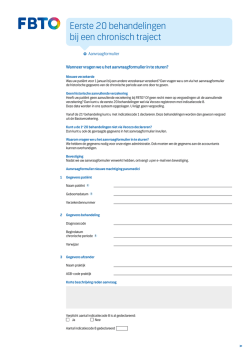 Eerste 20 behandelingen bij een chronisch traject