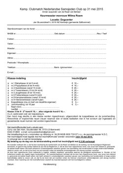 Inschrijfformulier - Nederlandse Samojeden Club