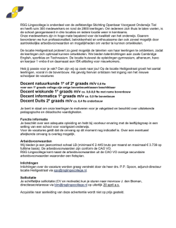 Docent natuurkunde 1e of 2e graads m/v 0,8 fte
