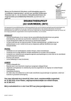 DRAMATHERAPEUT (22 UUR/WEEK) (M/V)