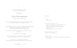 Julia Vancayseele - Begrafenissen