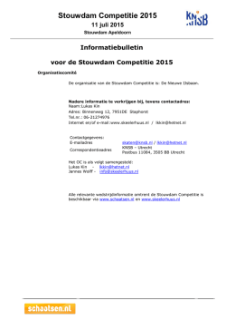 Infobulletin Stouwdam Competitie 2015 - Apeldoorn