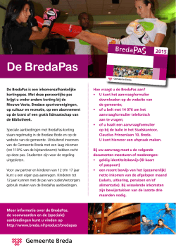 De BredaPas - Gemeente Breda