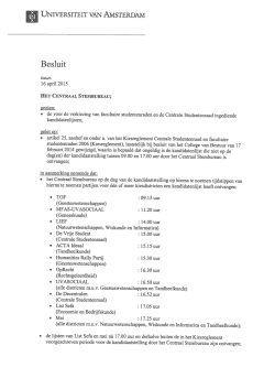 ä UNIVERSITEIT VAN AMSTERDAM Besluit