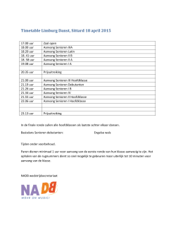 Timetable Limburg Danst, Sittard 18 april 2015