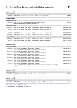 2014-2015: 1e Master Geneesmiddelenontwikkeling