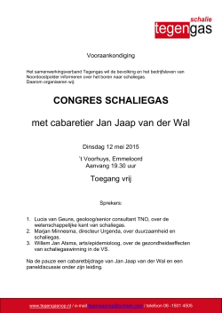 Vooraankondiging congres 12 mei 2015 – Tegengas