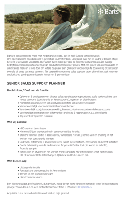 SENIOR SALES SUPPORT PLANNER