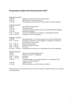 Programma Zuidenveld Oosterhesselen 2015