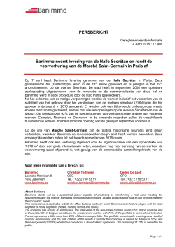 Banimmo neemt levering van de Halle Secrétan (14.4.2015)