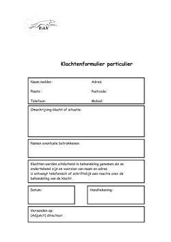 J-03 Klachtenformulier DAN