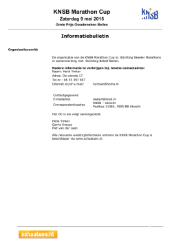 Infobulletin KNSB Marathon Cup 2015 Beilen