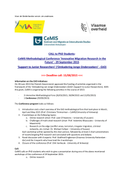 CeMIS Methodological Conference `Innovative
