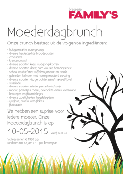 Moederdag brunch - Brasserie Familys