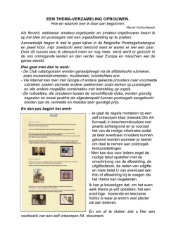 EEN THEMA-VERZAMELING OPBOUWEN.