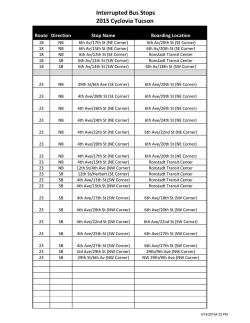 Interrupted Bus Stops 2015 Cyclovia Tucson Route