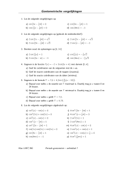 Oefenblad op goniometrische vergelijkingen