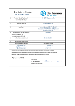 DOP Prestatieverklaring Banden Heumen april 2015