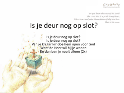 Is je deur nog op slot?