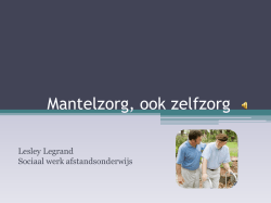 Mantelzorg, ook zelfzorg