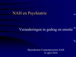 NAH en Psychiatrie - Verandering in gedrag en emotie