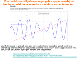 Voorbeeld van zelfgebouwde geogebra applet waarbij de