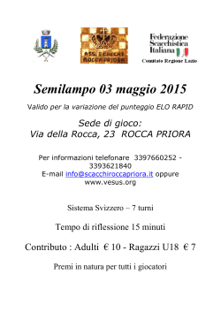 Semilampo 03 maggio 2015 - AD Scacchi Rocca Priora