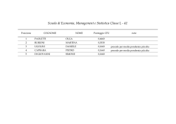 Graduatoria provvisoria Scuola di Economia, Management e