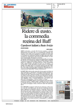 16/4/2015 Il Giorno ed Milano:Ridere di gusto, la commedia regina