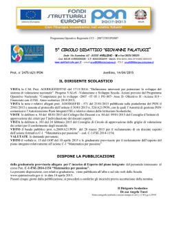 Matematica per passione -Graduatoria provvisoria Esperti