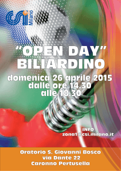 Open day biliardino 26 aprile 2015