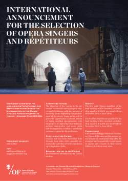 international announcement for the selection of opera singers and