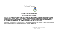 In base alla considerazione degli elementi al momento disponibili